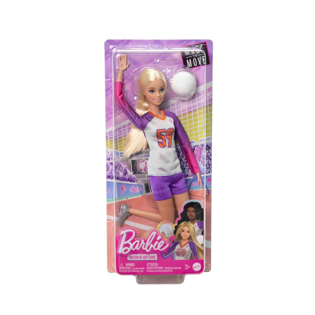 Barbie Doll & Accessories, Made to Move™ Career Volleyball Player Doll with Uniform and Ball, HKT72