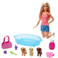 Barbie Doll, Blonde, and Playset with 3 Puppies, Bathtub and Accessories, Gift for 3 to 7 Year Olds, GDJ337