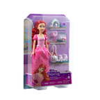 Disney Mattel Princess Toys, Ariel Fashion Doll in Signature Pink Dress and 9 Accessories, Inspired by The Movie , HLX34