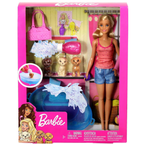 Barbie Doll, Blonde, and Playset with 3 Puppies, Bathtub and Accessories, Gift for 3 to 7 Year Olds, GDJ337