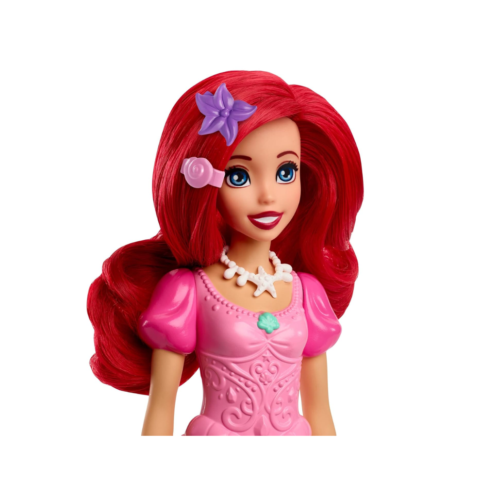 Disney Mattel Princess Toys, Ariel Fashion Doll in Signature Pink Dress and 9 Accessories, Inspired by The Movie , HLX34