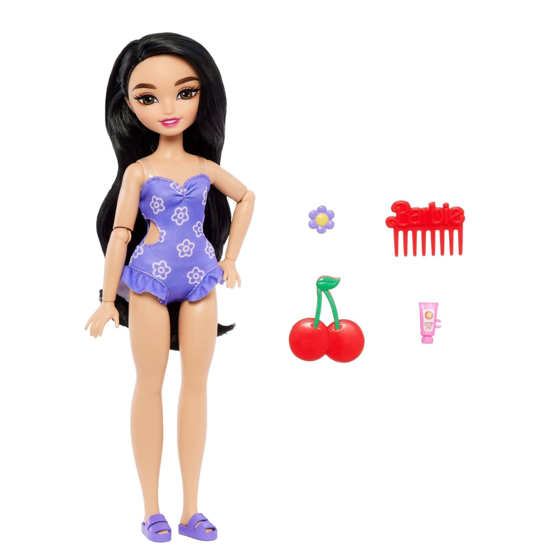 Barbie Dream Besties Beach Renee Doll for Girls Age 4+ , JGH86