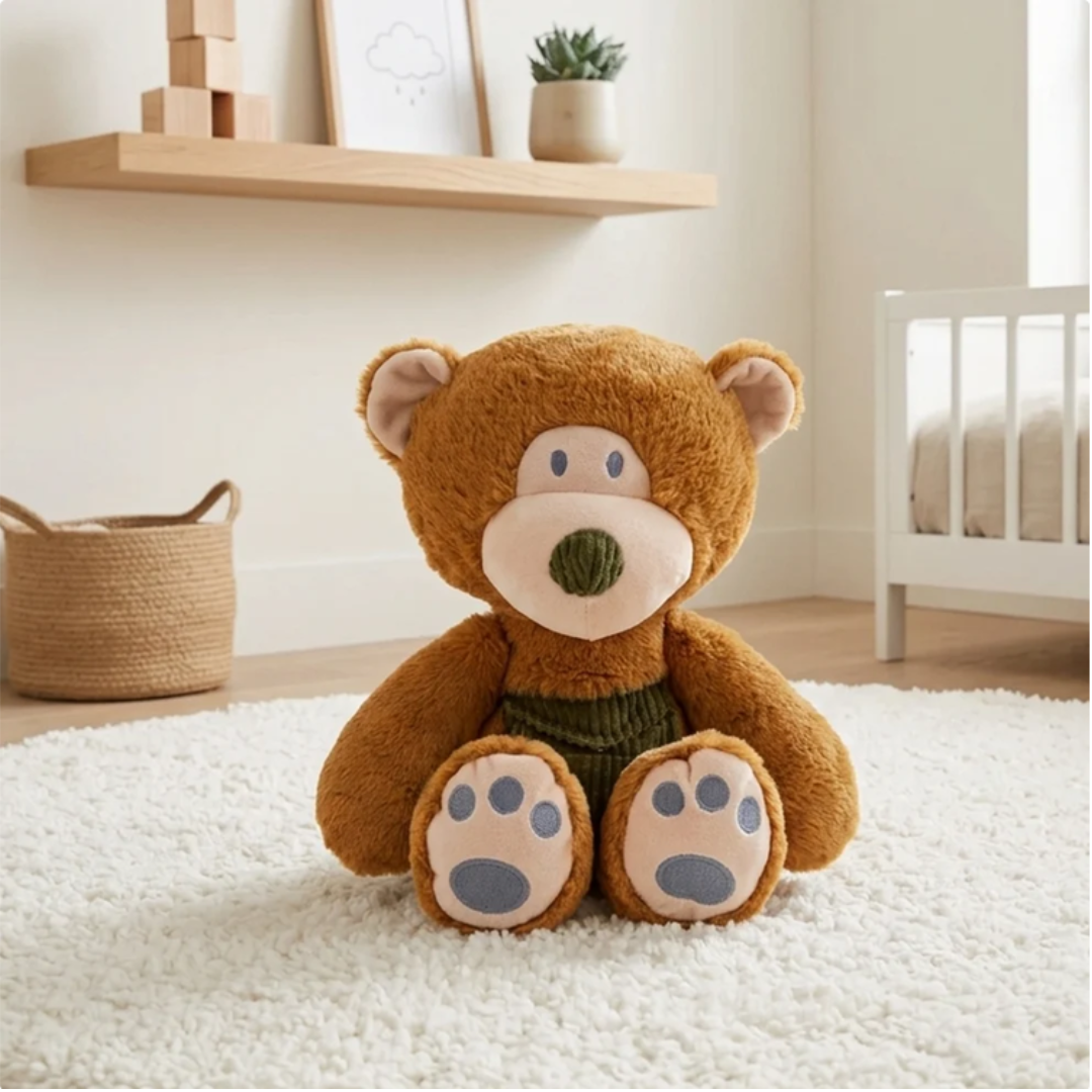 Mirada Huggable Bear with Pocket - Brown – 25cm