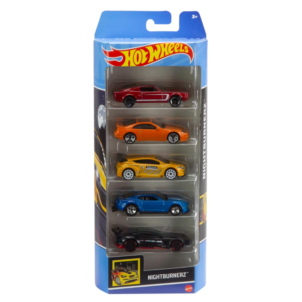 Hot Wheels 5-Car Pack + Mini JCW Electric  of 1:64 Scale Vehicles, Gift For Collectors & Kids Ages 3 Yrs & Up-Color & Design May Vary, Multi color