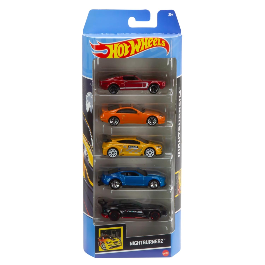 Hot Wheels 5-Car Pack + Mini JCW Electric  of 1:64 Scale Vehicles, Gift For Collectors & Kids Ages 3 Yrs & Up-Color & Design May Vary, Multi color