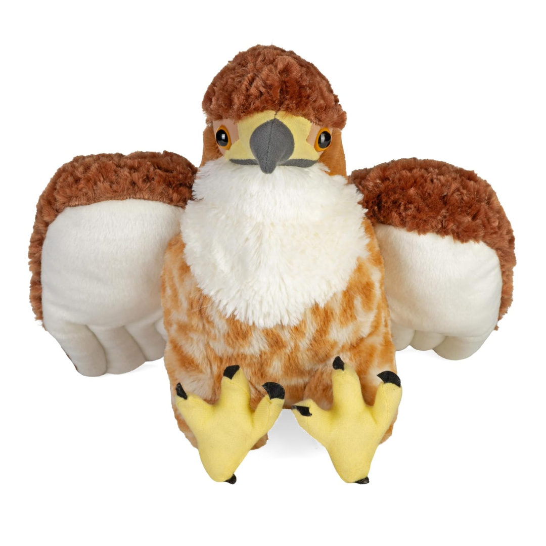 WILD REPUBLIC Cuddlekins, Red Tailed Hawk, Stuffed Animal, Plush Toy, Gifts for Kids,