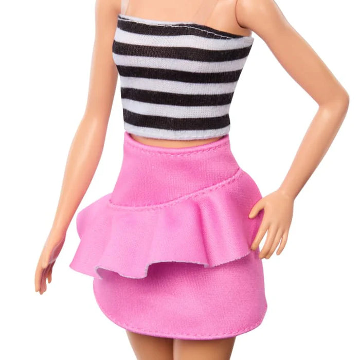 Barbie 65th Anniversary Collectible Fashion Doll -#213, Blonde With Striped Top, Pink Skirt & Sunglasses