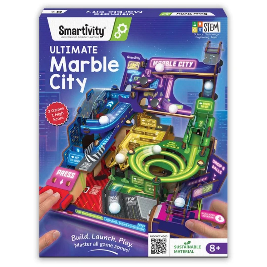 Ultimate Marble City | 8 - 14 years | 3in1 Exciting Game Zones: Spiral, Maze & Hopper