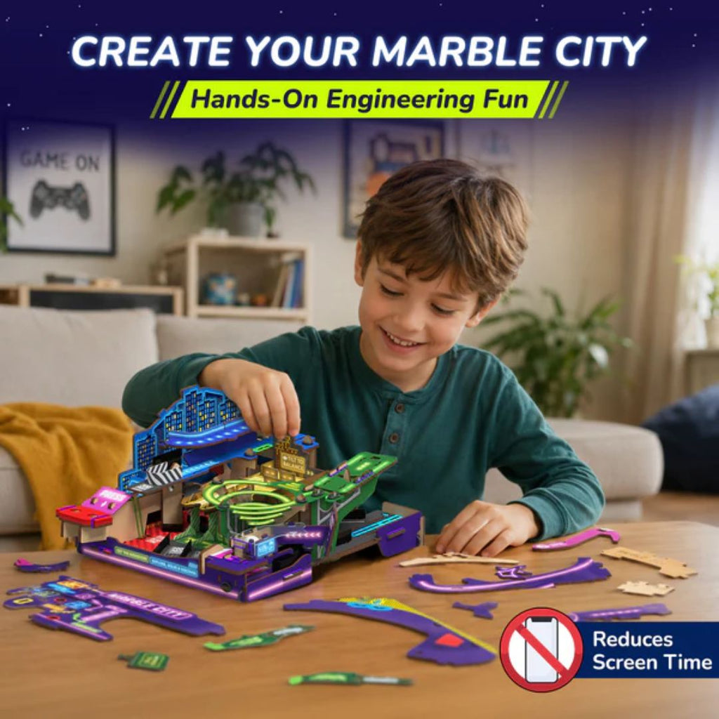Ultimate Marble City | 8 - 14 years | 3in1 Exciting Game Zones: Spiral, Maze & Hopper