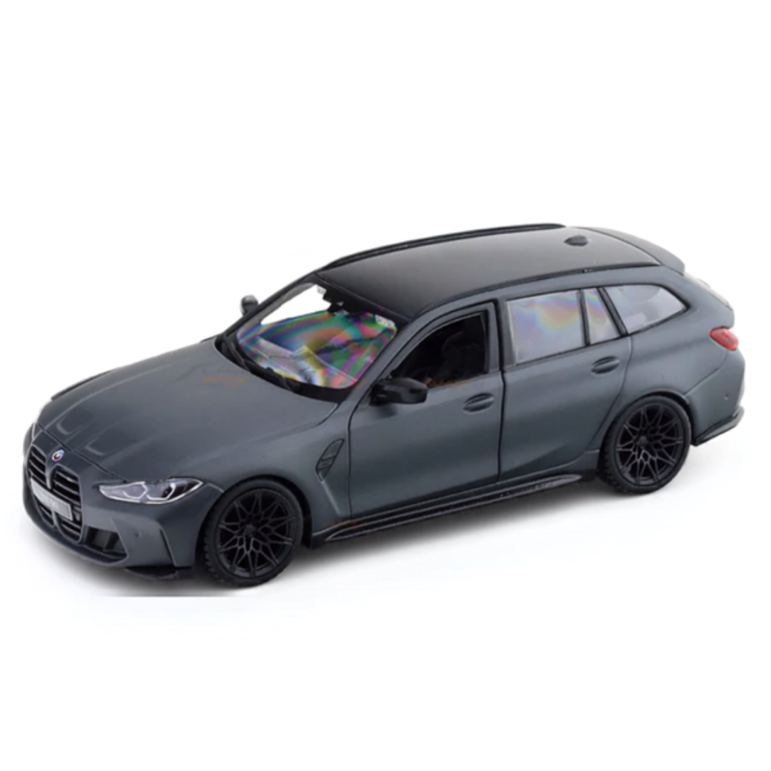 2023 BMW M3 Touring Matte Grey 1:24 Bburago licensed diecast scale model car collectible