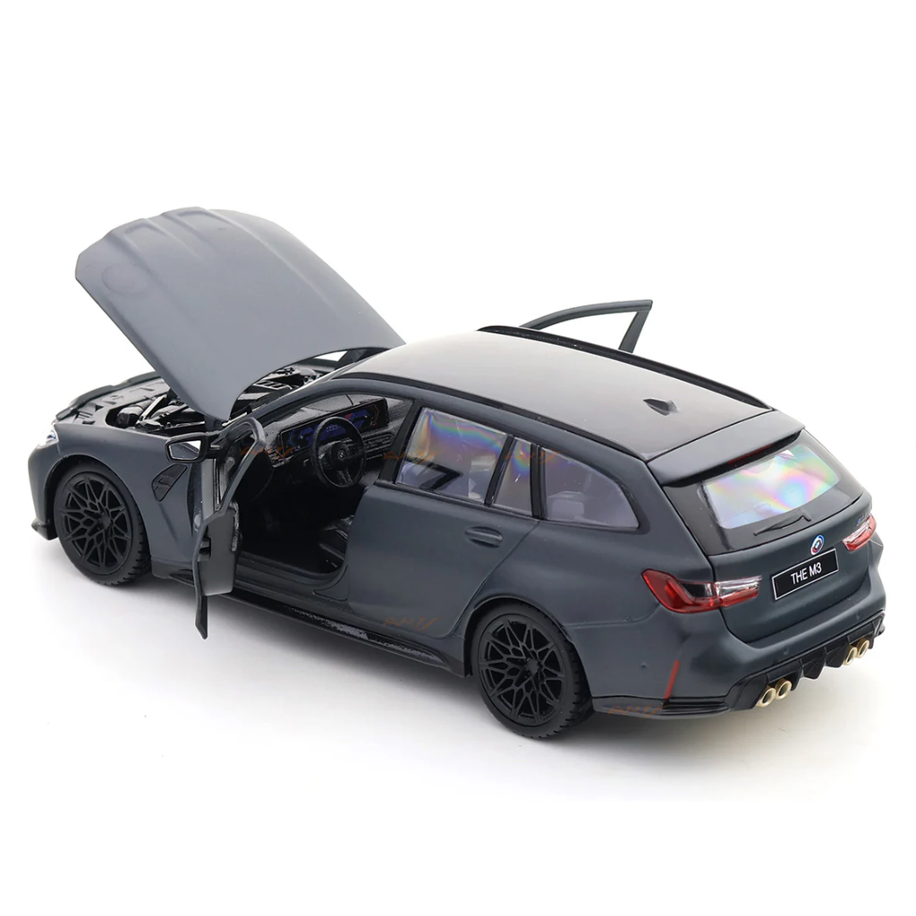 2023 BMW M3 Touring Matte Grey 1:24 Bburago licensed diecast scale model car collectible