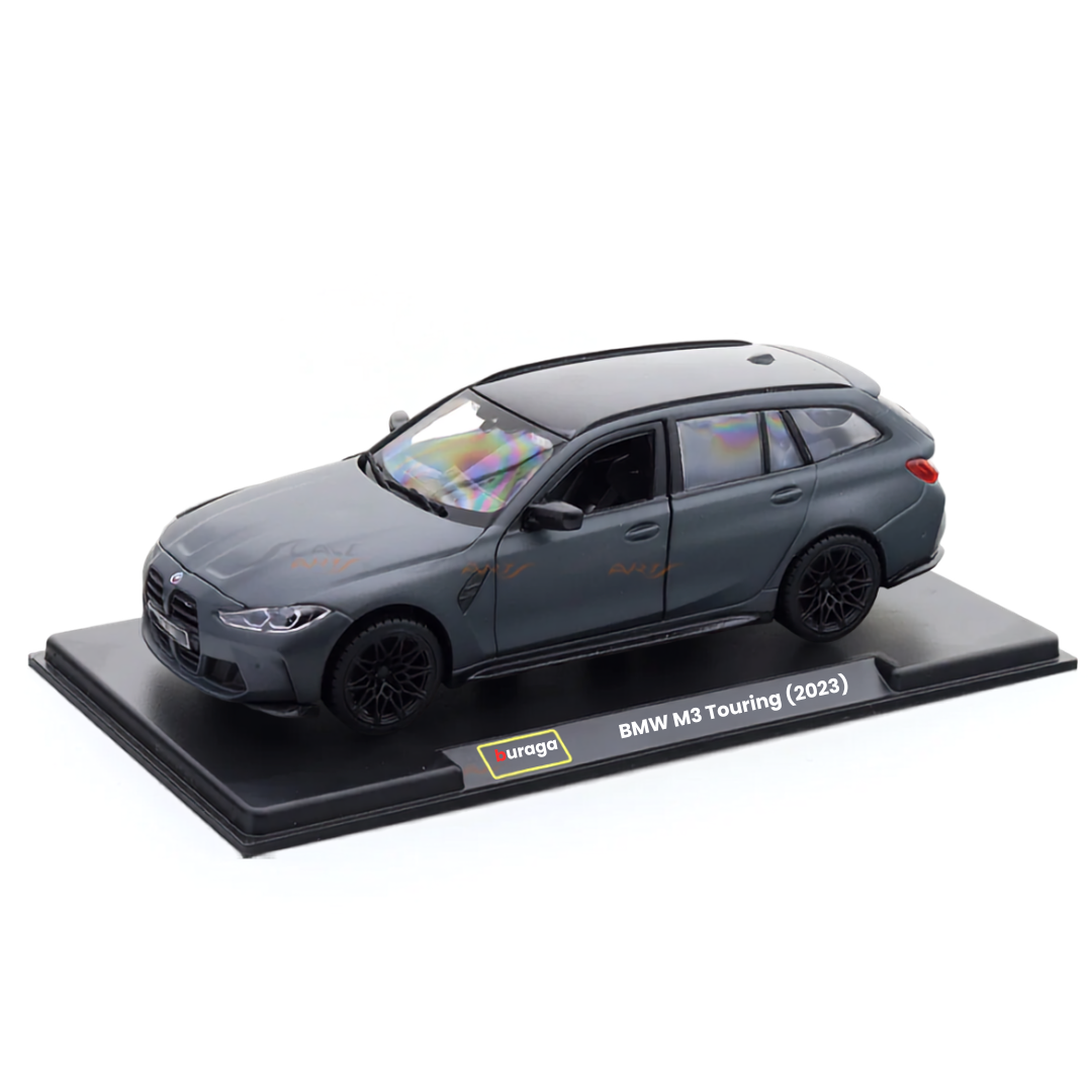 2023 BMW M3 Touring Matte Grey 1:24 Bburago licensed diecast scale model car collectible