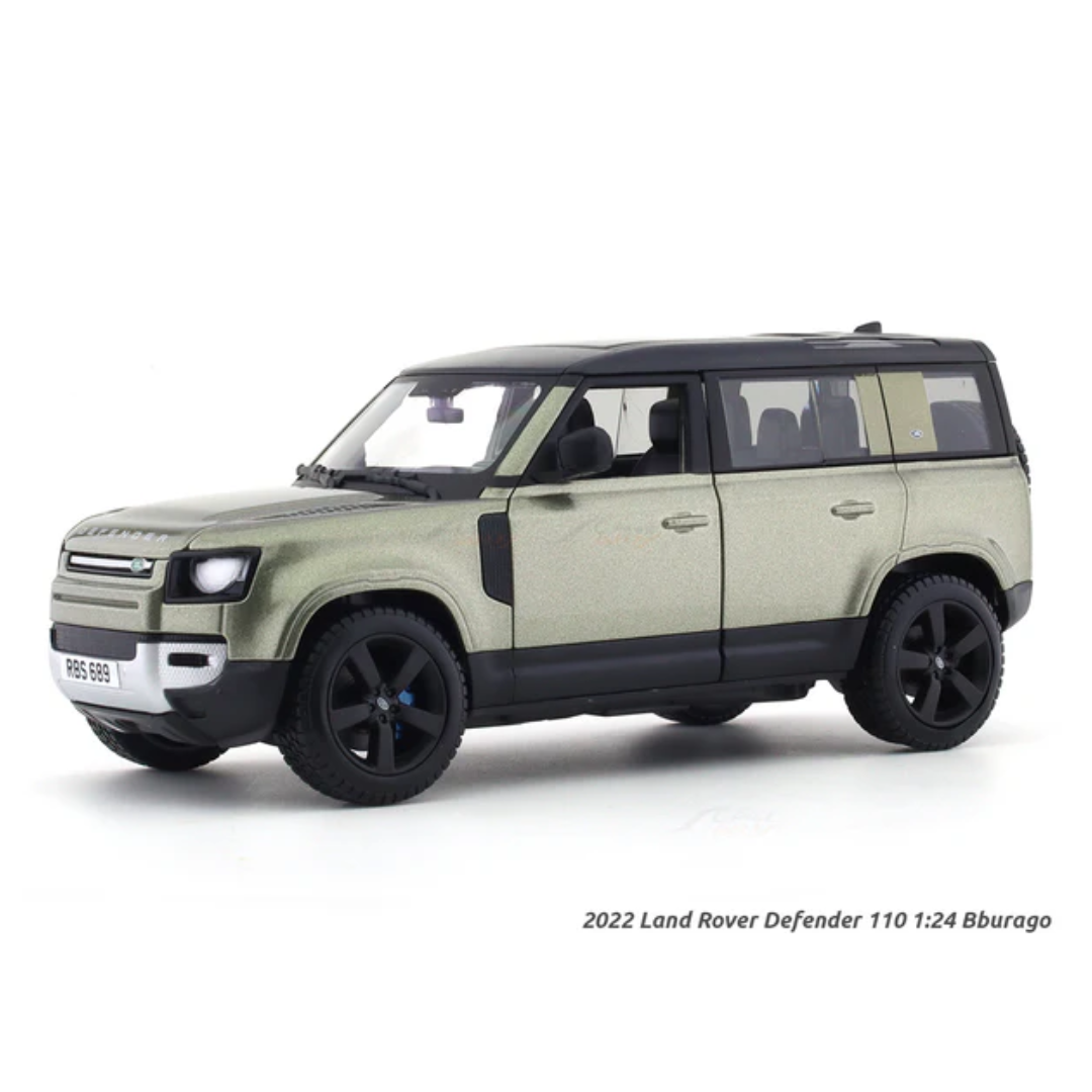 2022 Land Rover Defender 110 green 1:24 Bburago licensed diecast Scale Model car