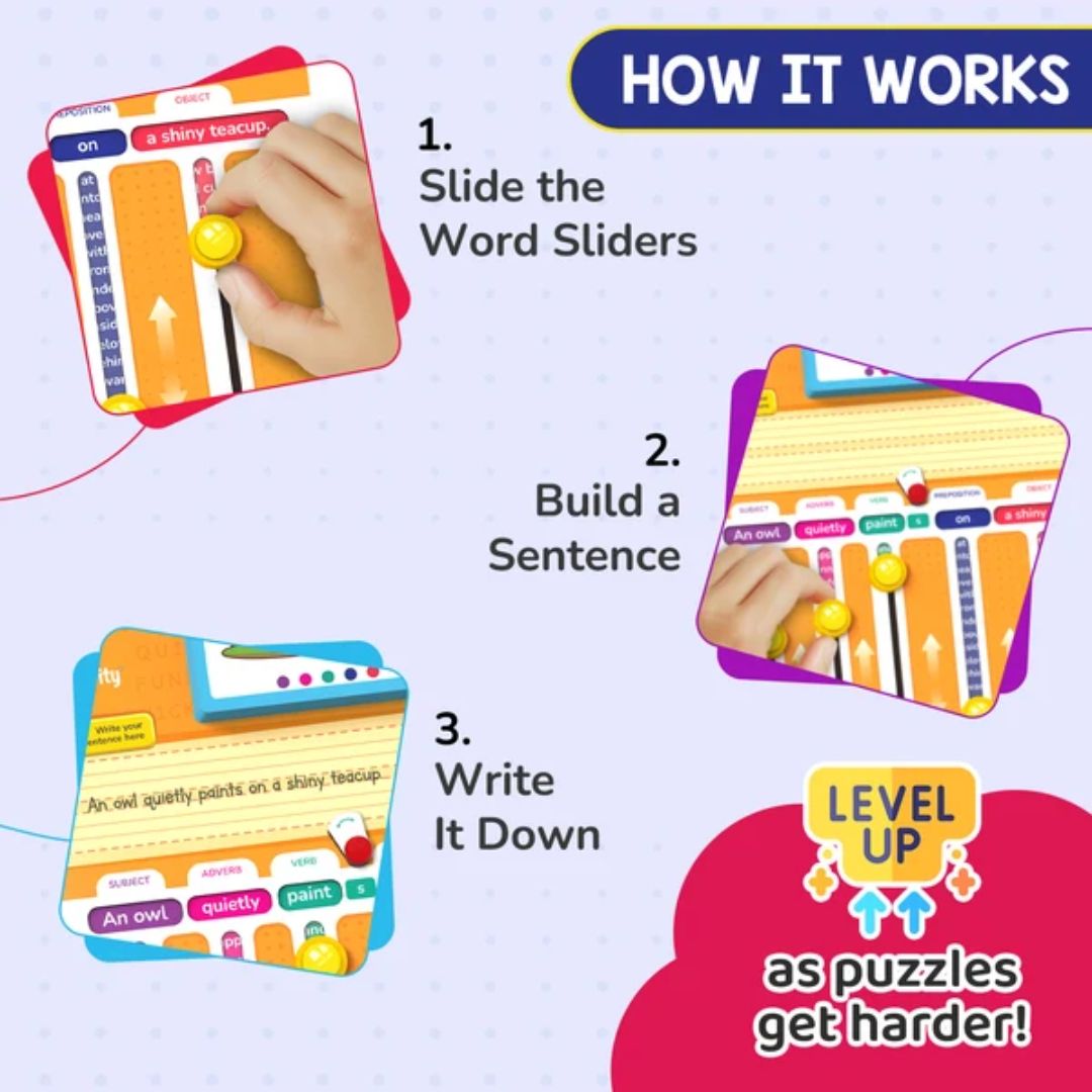100+ Sentences Building Game | Ages 6-8 years | Travel Friendly