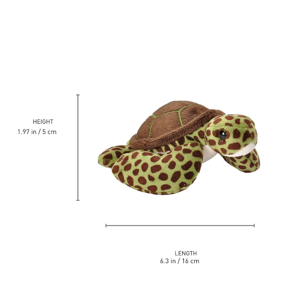 Wild Republic Pocketkins Green Sea Turtle Stuffed Animal - 5"