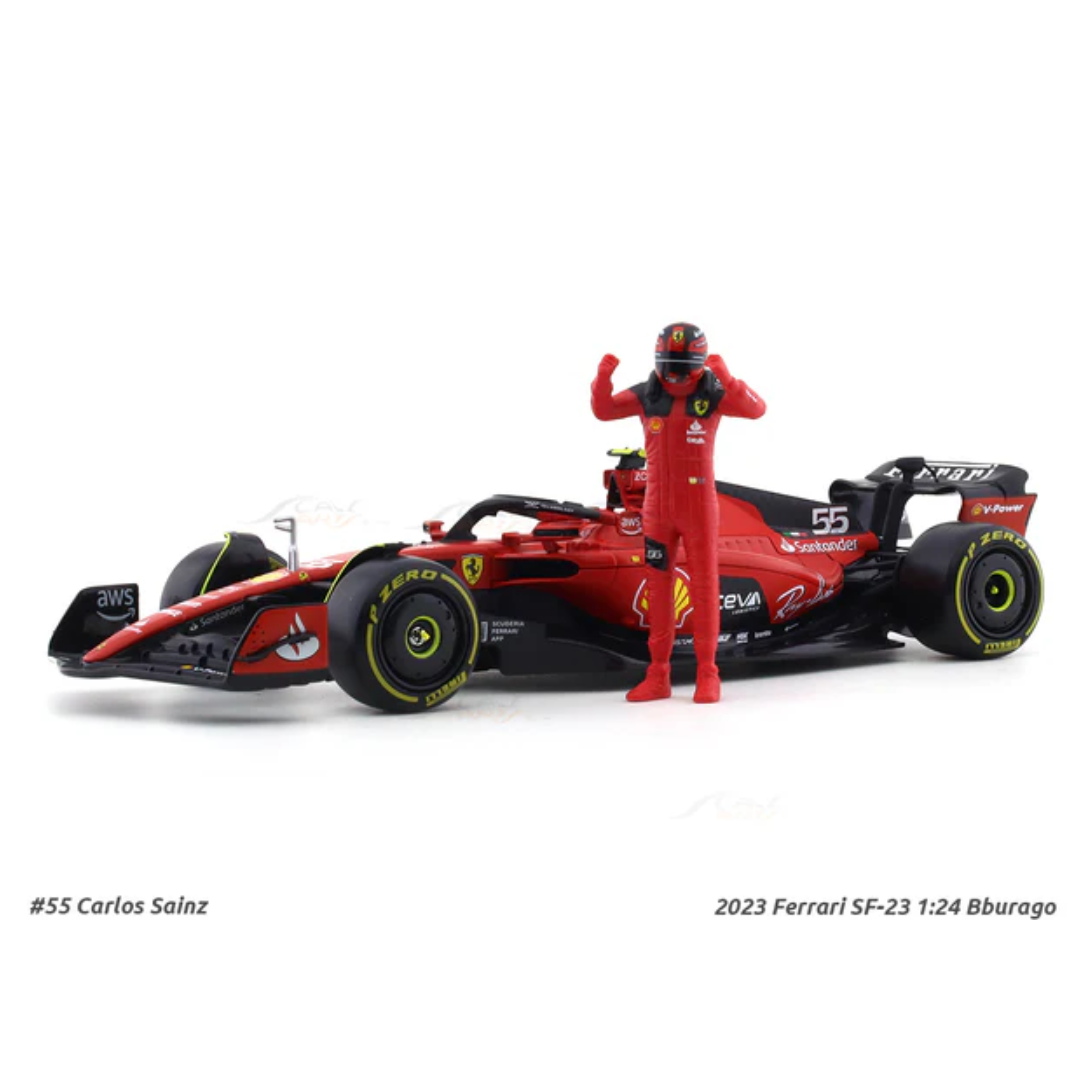 2023 Ferrari SF-23 #55 Carlos Sainz 1:24 Bburago licensed diecast Scale Model car collectible