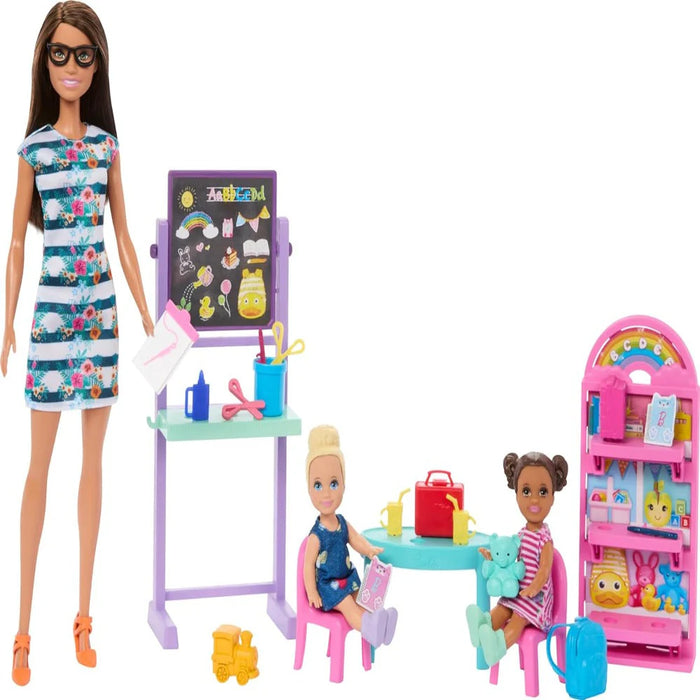 Barbie I Love School Dolls & Accessories, Classroom Playset with Fashion Doll