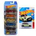 Hot Wheels 5-Car Pack + Mini JCW Electric  of 1:64 Scale Vehicles, Gift For Collectors & Kids Ages 3 Yrs & Up-Color & Design May Vary, Multi color