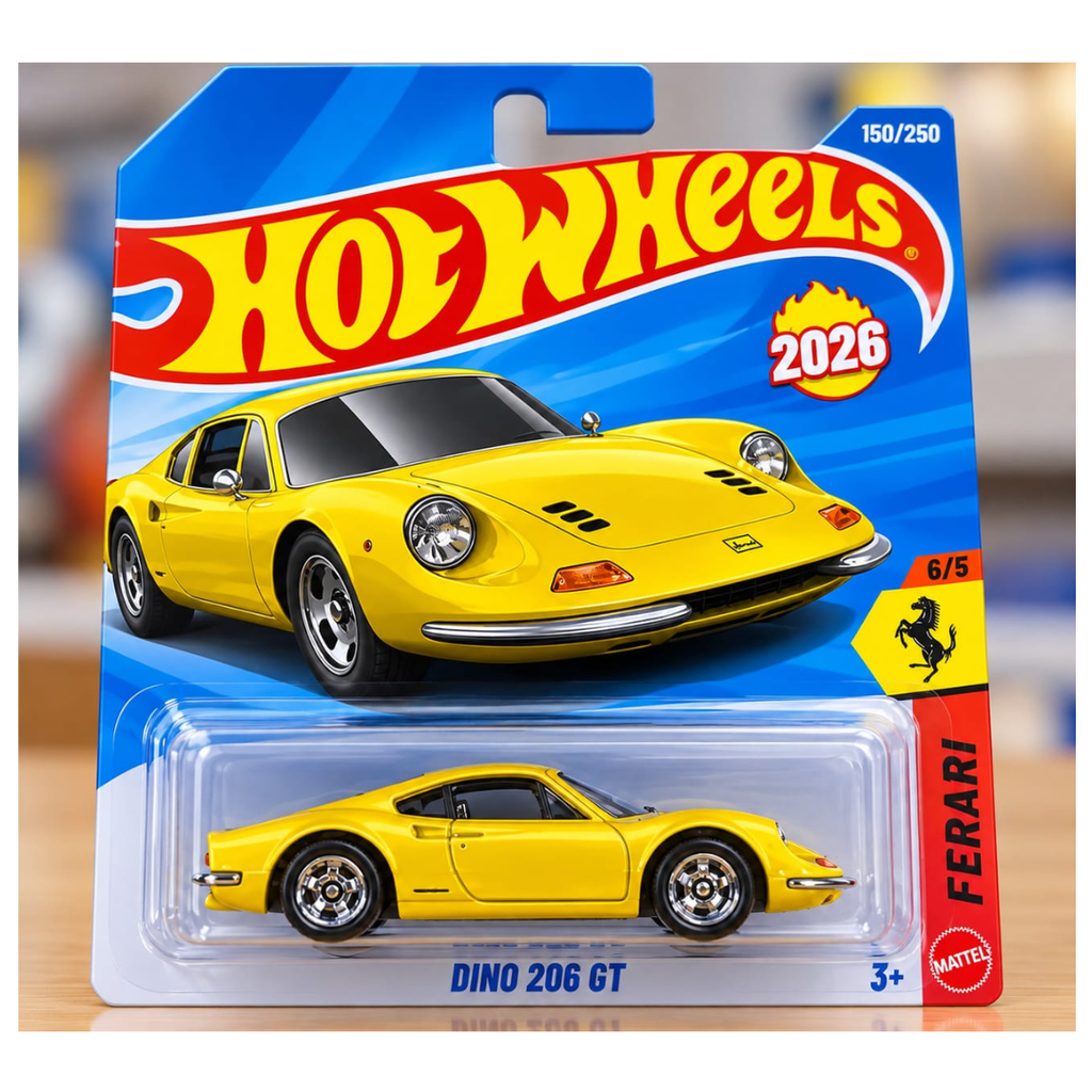 Hot Wheels Car 2024 Action Pack of 5 + Dino 206 GT (Electro Silhouette, Twinduction, Nitro Tailgater, Slide Kick, 24 Ours) Multi - Color