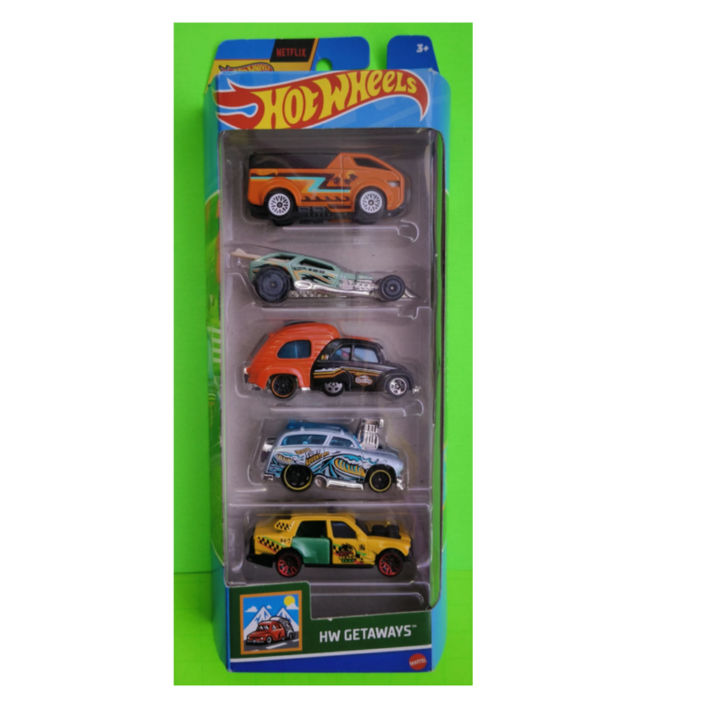 Hot Wheels Car 2024 Action Pack of 5 + Toyota Prius Custom / Personnalisé (Electro Silhouette, Twinduction, Nitro Tailgater, Slide Kick, 24 Ours) Multi - Color