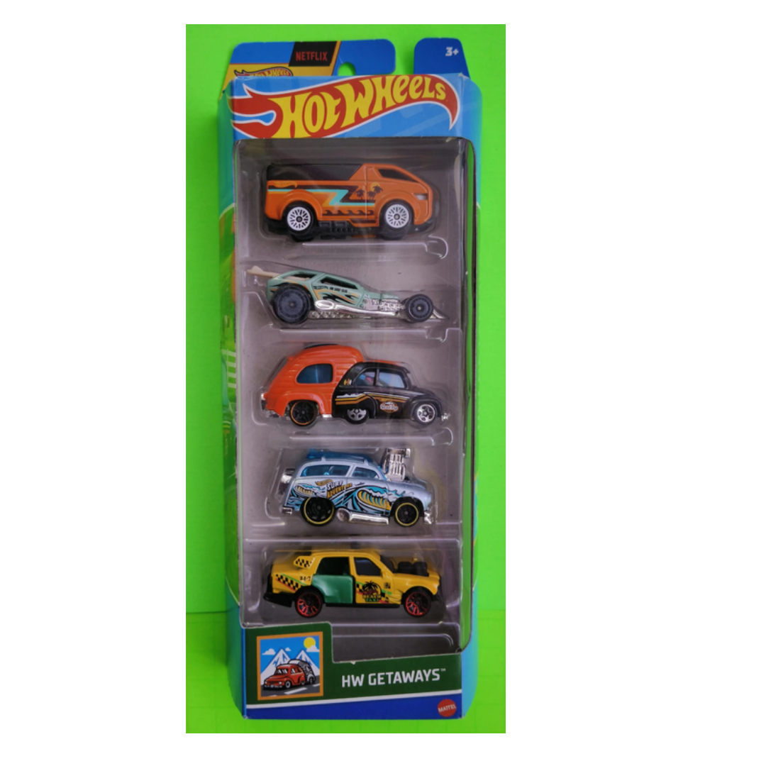Hot Wheels Car 2024 Action Pack of 5 + Toyota Prius Custom / Personnalisé (Electro Silhouette, Twinduction, Nitro Tailgater, Slide Kick, 24 Ours) Multi - Color