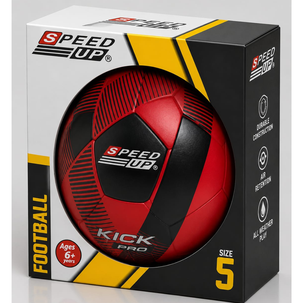 SPEED-UP Kick Pro Football Size 5 for Men & Women (Red, Size 5)