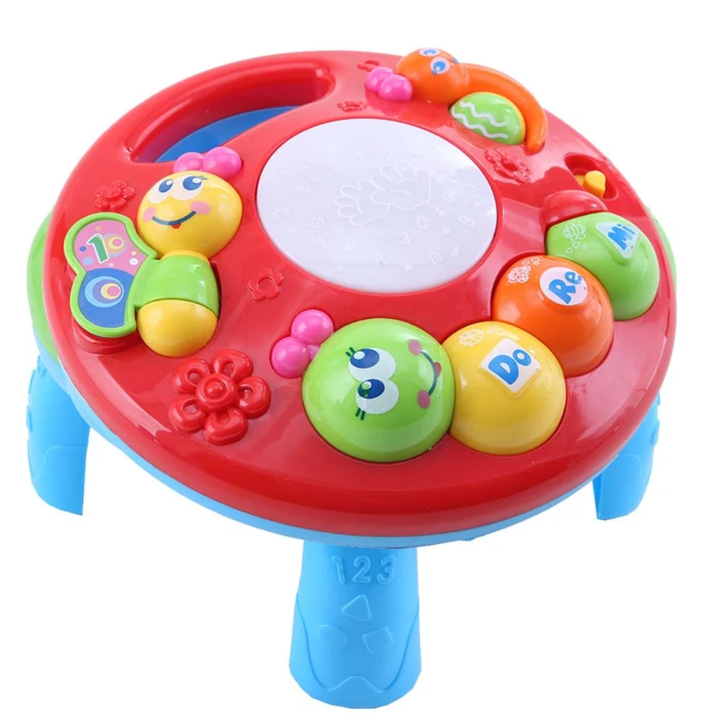 Open Ended Caterpillar Learning Table 2-in-1 Baby Activity Table – Musical Learning Toy