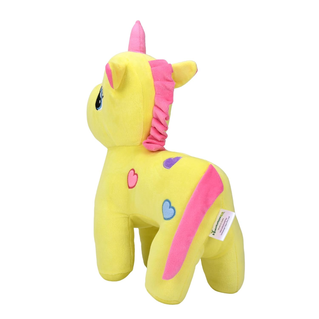 HUMMMINGO 35 CM Premium Soft Toys Big Sunny The Magical Unicorn Plush Ultra-Soft Plush Yellow with Pink Mane Animals Cuddly & Safe Baby Toys Perfect for Birthday for Boys & Girls