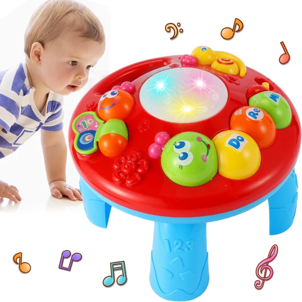 Open Ended Caterpillar Learning Table 2-in-1 Baby Activity Table – Musical Learning Toy