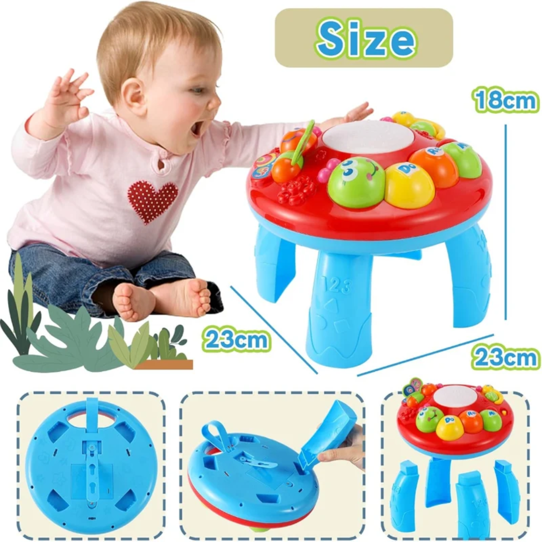 Open Ended Caterpillar Learning Table 2-in-1 Baby Activity Table – Musical Learning Toy