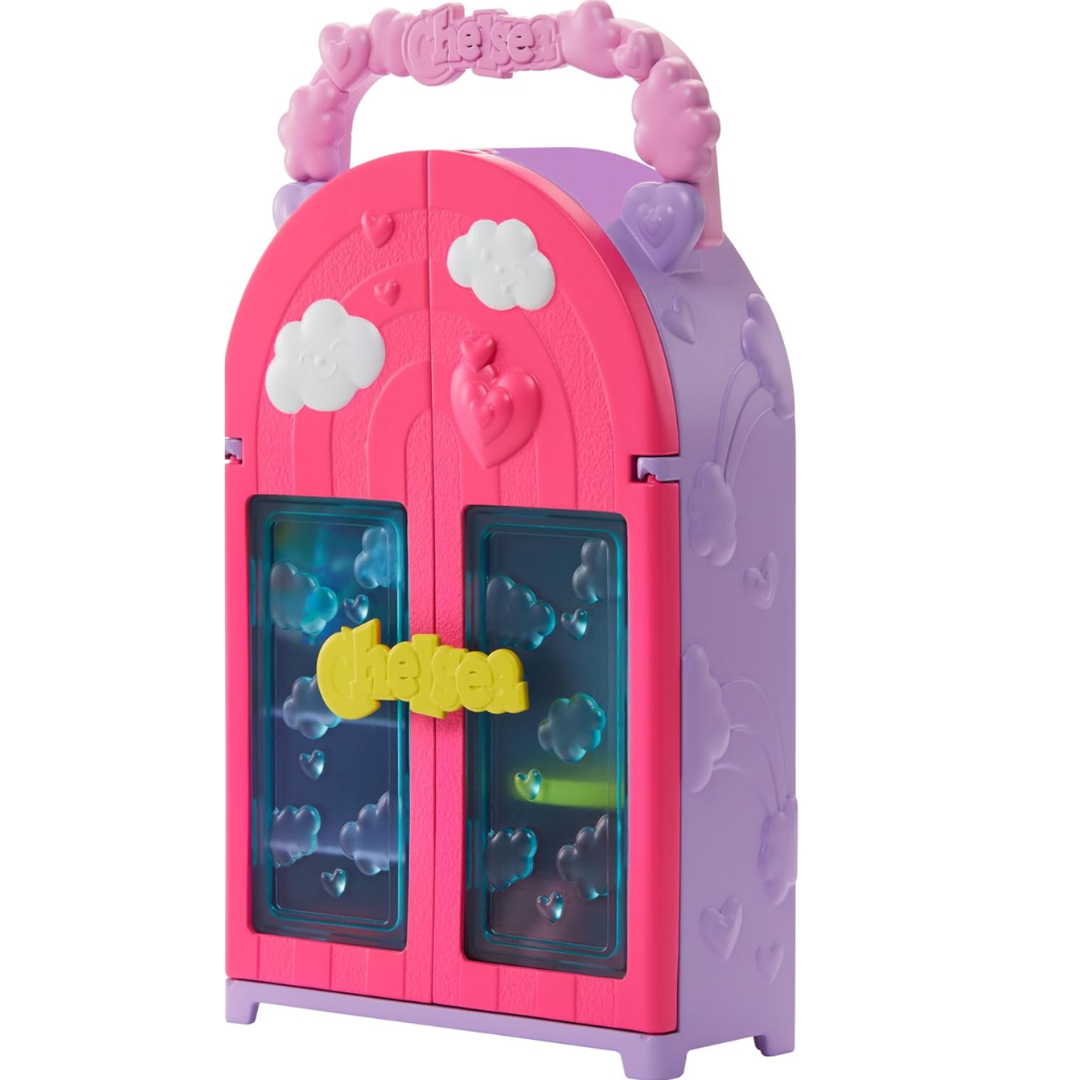 Barbie Chelsea Doll & Closet Toy Playset with 15 Pieces Clothes & Accessories Included, Foldable Set for On-The-Go Play & Storage, HXN03