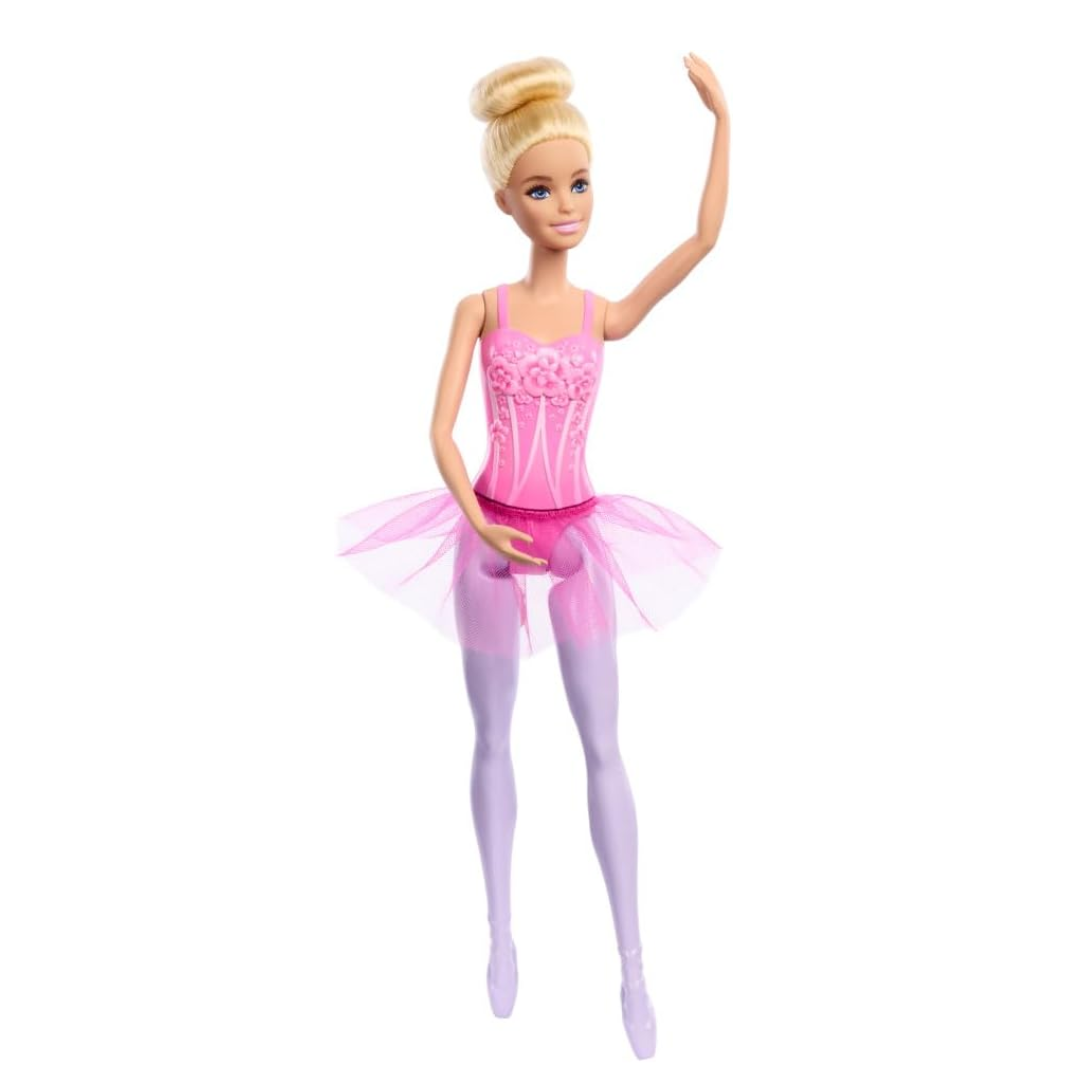Barbie Ballerina Doll, Blonde Fashion Doll Wearing Purple Removable Tutu, Posed with Ballet Arms & “en Pointe” Toe Shoes, HRG34