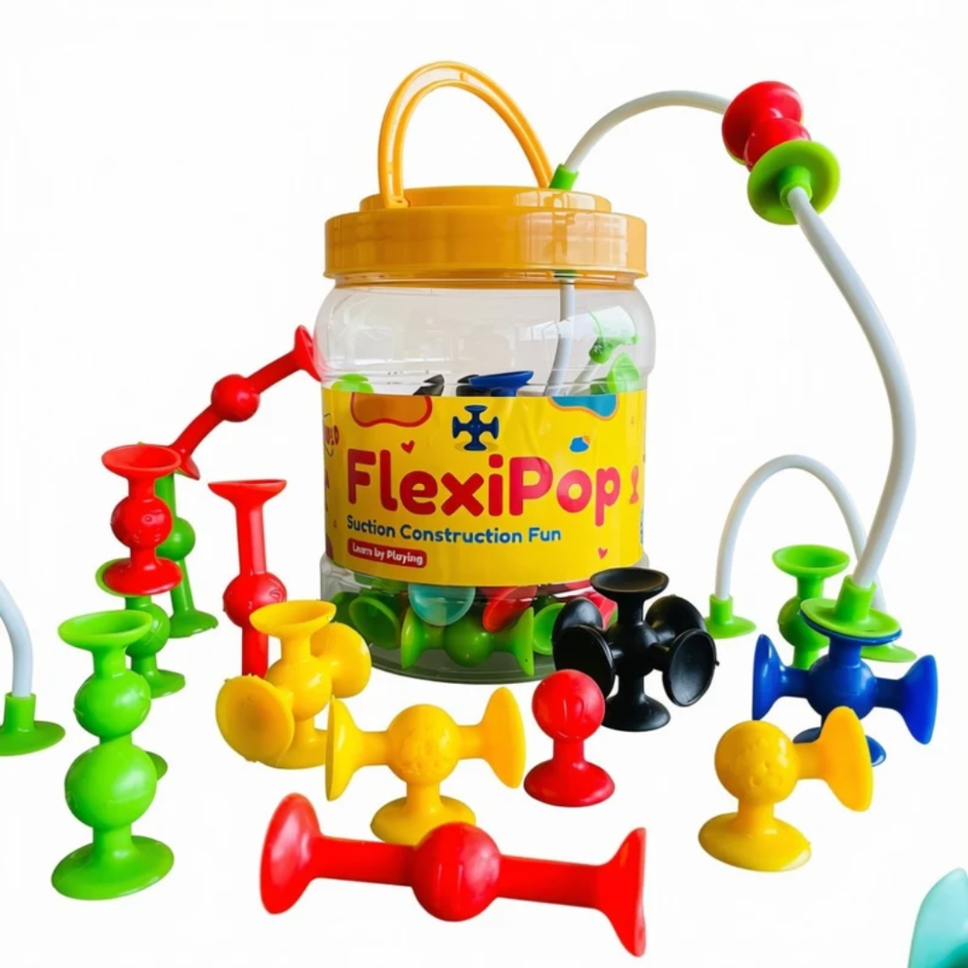Open Ended FlexiPop Suction Construction Fun – 37 Pieces