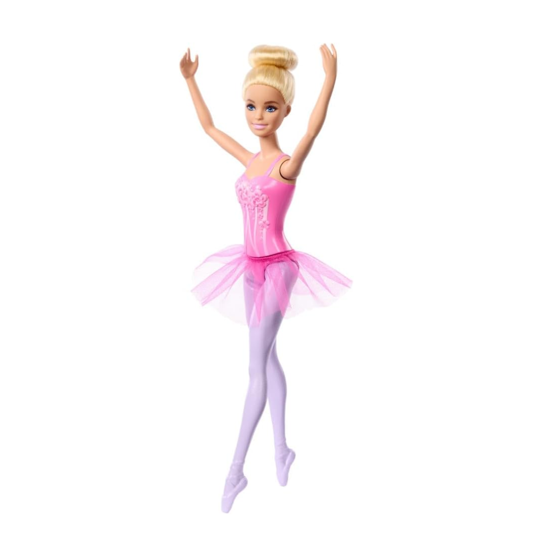 Barbie Ballerina Doll, Blonde Fashion Doll Wearing Purple Removable Tutu, Posed with Ballet Arms & “en Pointe” Toe Shoes, HRG34