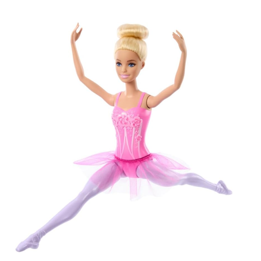 Barbie Ballerina Doll, Blonde Fashion Doll Wearing Purple Removable Tutu, Posed with Ballet Arms & “en Pointe” Toe Shoes, HRG34