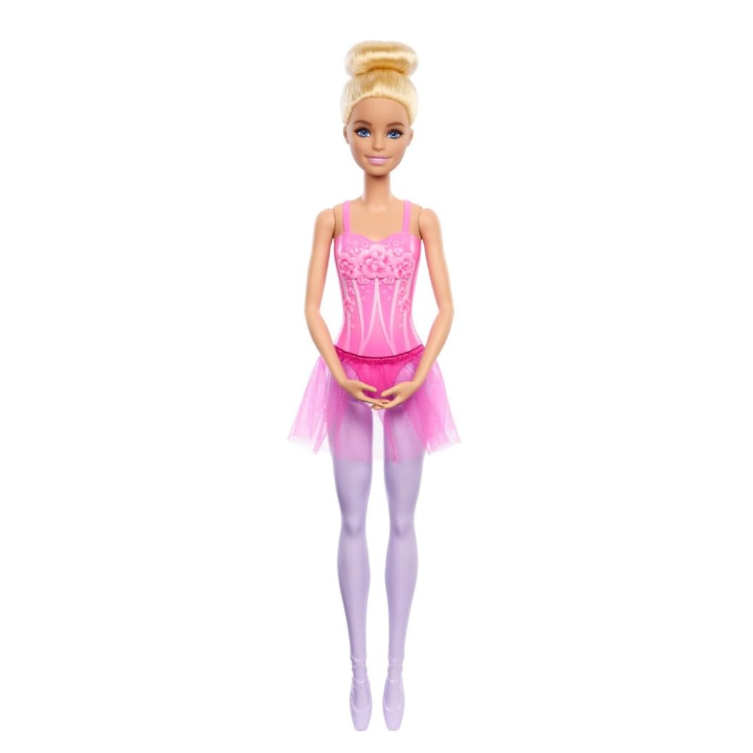 Barbie Ballerina Doll, Blonde Fashion Doll Wearing Purple Removable Tutu, Posed with Ballet Arms & “en Pointe” Toe Shoes, HRG34