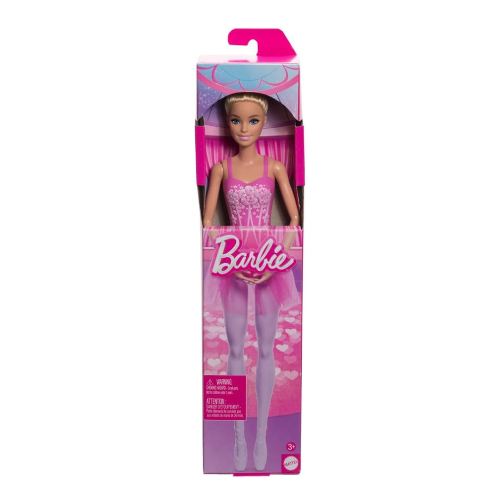Barbie Ballerina Doll, Blonde Fashion Doll Wearing Purple Removable Tutu, Posed with Ballet Arms & “en Pointe” Toe Shoes, HRG34