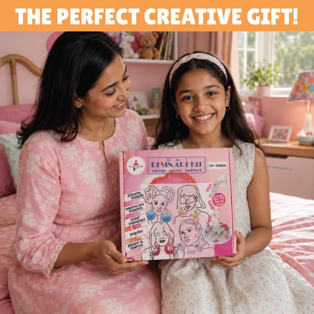 Kalakaram 17 in 1 Resin Art Kit with Moulds for Beginners | Age: 12+ Years