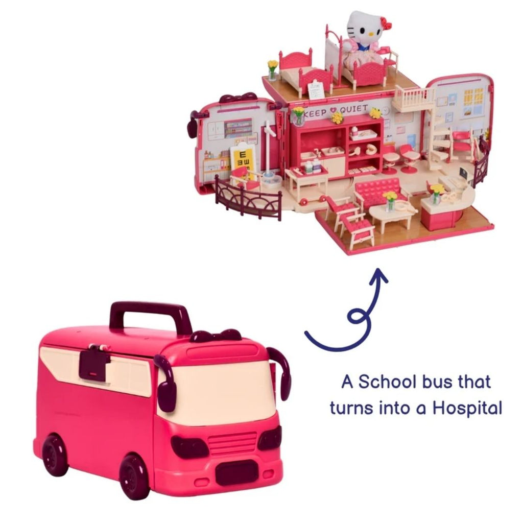 2-in-1 Convertible School Bus Playset, Ages 3+ Years