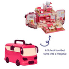 2-in-1 Convertible School Bus Playset, Ages 3+ Years
