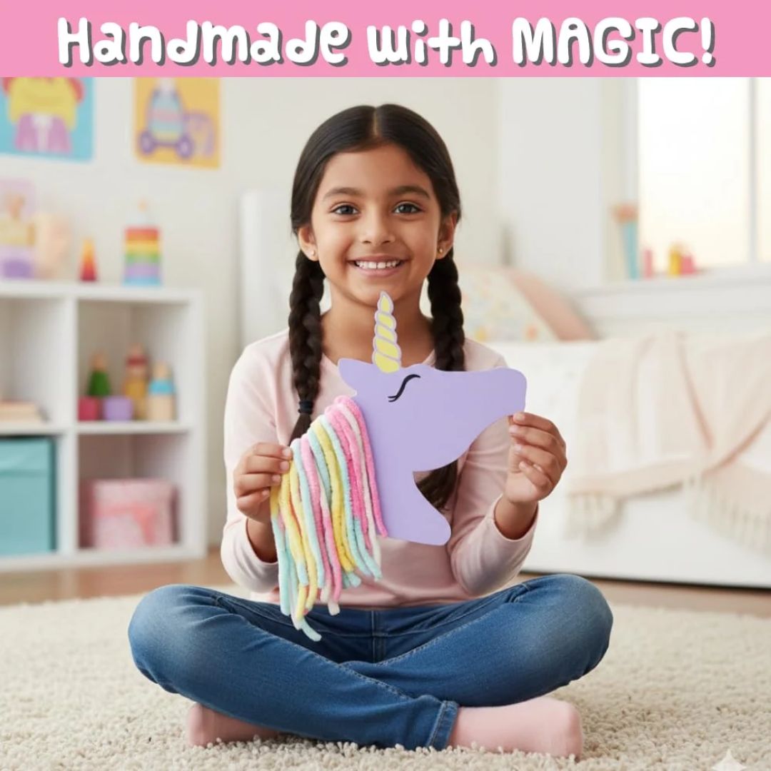 Unicorn Craft Kit | Mosaic, Painting & Knotting Art | 3 in 1 Personalized Design | Age: 5+ Years