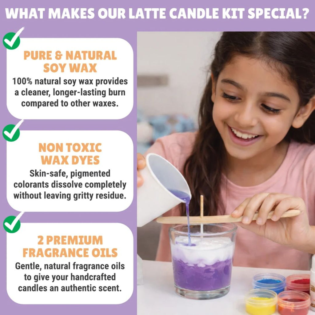 Latte Candle Making Kit | Aromatic Candles | Creative Fun | Age: 9-12 Years