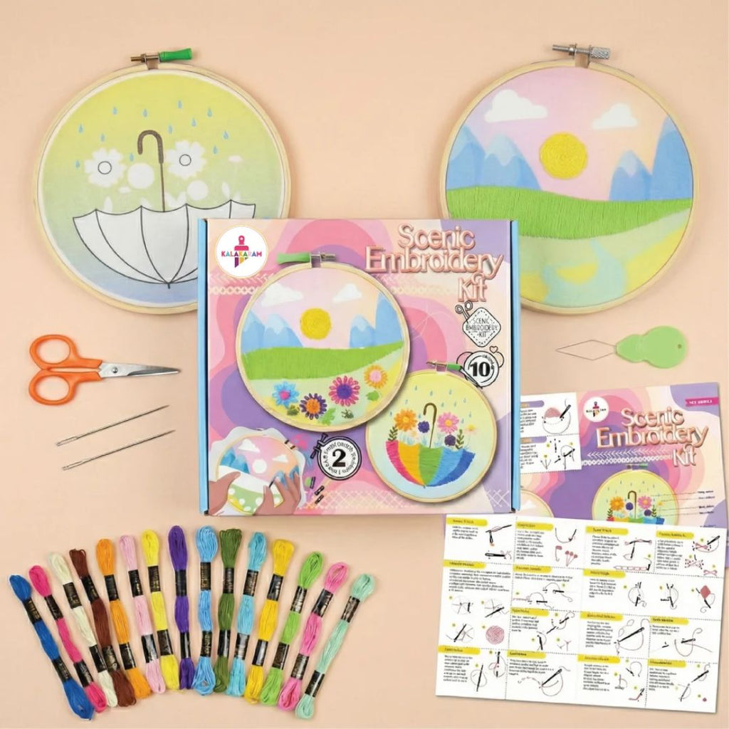 Scenic Embroidery Kit | Stitching & Sewing Art | Home Decor | Age: 10+ Years