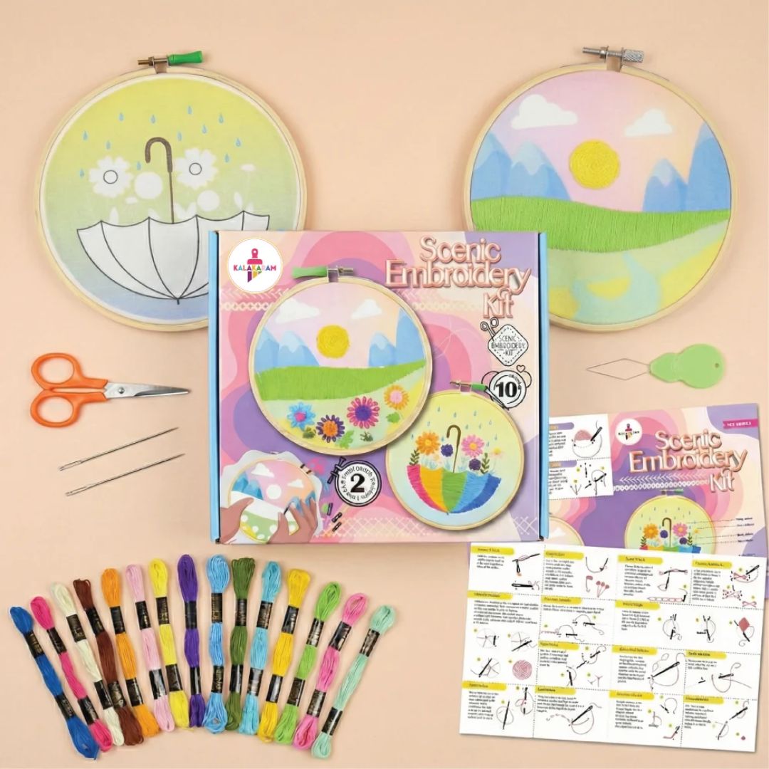 Scenic Embroidery Kit | Stitching & Sewing Art | Home Decor | Age: 10+ Years