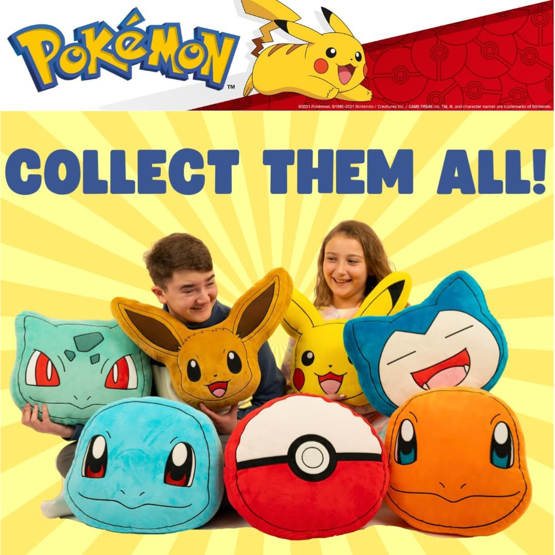 Franco Pokemon Bulbasaur Anime Bedding Super Soft Plush Decorative Pillow, One Size, (Officially Licensed Product)