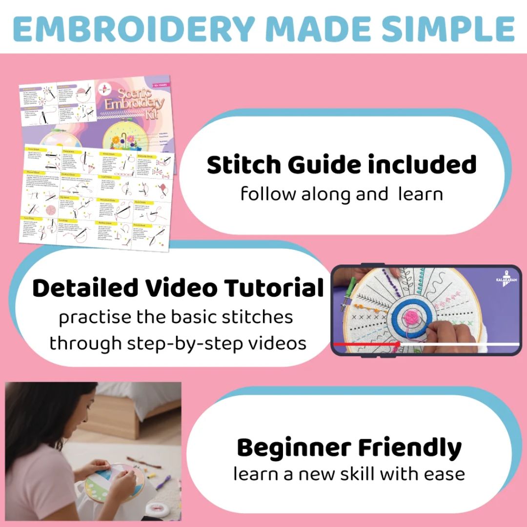 Scenic Embroidery Kit | Stitching & Sewing Art | Home Decor | Age: 10+ Years