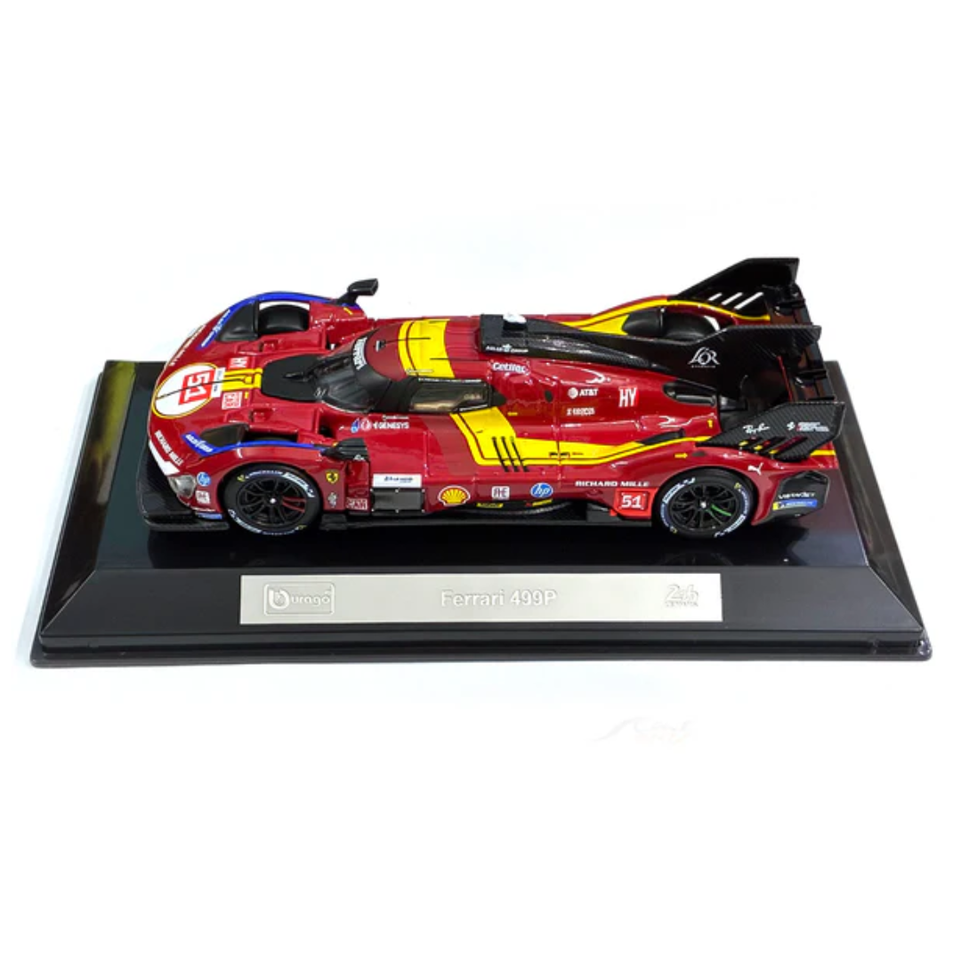 2025 Ferrari 499P No 51 3rd Place 24h Le Mans 1:43 Bburago Licensed Diecast Model Car | Ferrari Hypercar Collectible | Buy in India