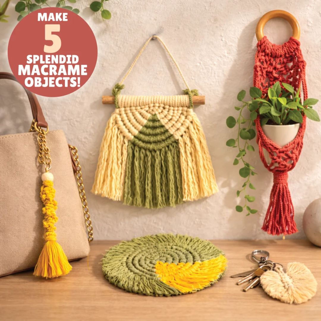 Macrame for Beginners Activity Kit | Easy Learning | Boho Crafts | Age: 9-12 Years