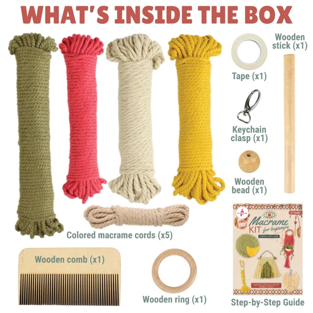 Macrame for Beginners Activity Kit | Easy Learning | Boho Crafts | Age: 9-12 Years
