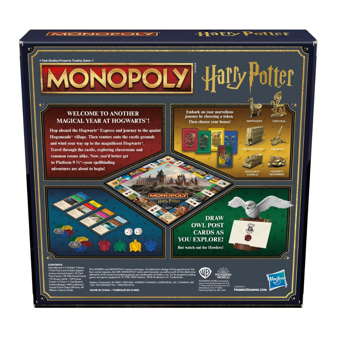 Monopoly Harry Potter Edition Board Game | A Magical Adventure at Hogwarts | Ages 8 and Up | 2 to 6 Players | Family Games | Gifts for Kids and Adults